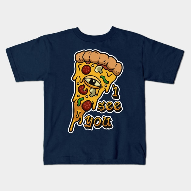 The All Seeing Pizza Kids T-Shirt by Starquake